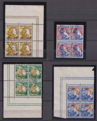 Frankeerzegels Nederland Nvph nrs. 248-251 in blok van 4. gestempeld