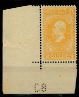 Frankeerzegel Nederland Nvph nr.100b POSTFRIS met hoekvelrand en perforatie C8. Cert.H.Vleeming