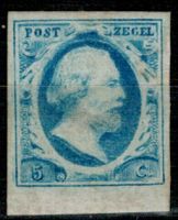 Frankeerzegel Nederland NVPH nr.1q.Plaat VI pos.22 met velrand. ONGEBRUIKT. Cert.H.Vleeming
