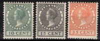 Frankeerzegels Nederland Nvph nr.136-138 ONGEBRUIKT Nr.136 met plaatfout PM1