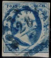 Frankeerzegel Nederland Nvph nr.1b plaat I. Gestempeld met volledig halfrondstempel Cert.H.Vleeming 11-03-2019