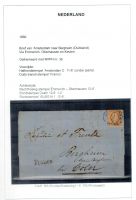 NVPH nr.3b op brief van Amsterdam naar Bergheim (Duitsland) 