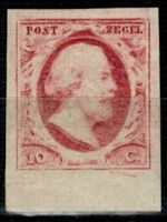 Frankeerzegel Nederland Nvph nr.2m Plaat VII pos.21 met velrand. Postfris Cert.H.Vleeming
