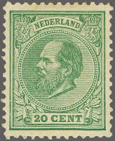 Frankeerzegel Nederland nvph nr.24L ongebruikt met certificaat Vleeming