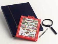 Postzegelpakket auto's incl. insteekboek, pincet en loupe