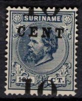 Frankeerzegel Ned.Suriname NVPH nr. 29b type II ongebruikt