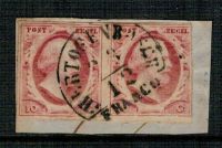 Frankeerzegel Nederland Nvph nr.2 in paar met afstempeling 's-Hertogenbosch