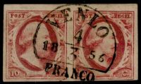 Frankeerzegel Nederland nvph nr.2 in paar met afstempeling VENLO