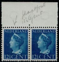 Frankeerzegel Nederland nr.336 F in samenhang met nr336. Postfris. Plaatfout 121/2 Gent ipv cent