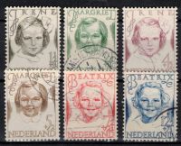 Frankeerzegel Nederland NVPH nrs. 454-459 gestempeld
