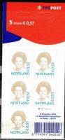 Nederland 2002. Koningin Beatrix.  Nvph nr.Va2244 5x 0,57 in velletje met TPG logo en dicht hangoog. POSTFRIS