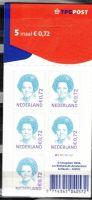 Nederland 2002. Koningin Beatrix.  Nvph nr.Va2245 5x 0,72 in velletje met TPG logo en dicht hangoog. POSTFRIS