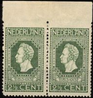 Frankeerzegel Nederland Nvph nr. 90Av in paar. Bovenzijde ongeperforeerd. Ongebruikt Certificaat NKD 2020
