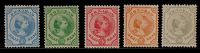 Frankeerzegels Curacao Nvph nr.19-23 POSTFRIS met cert. H.Vleeming voor de nr.22