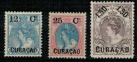 Frankeerzegels Curacao NVPH nrs. 26-28 postfris met originele gom met cert.Vleeming