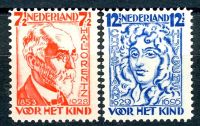 Frankeerzegels Nederland Nvph nrs. 222B en 223B postfris met klein attest Vleeming