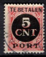 Portzegel Nederland Nvph nr.P66f. GESTEMPELD. FOUTDRUK KOPSTAANDE OPDRUK Cert.NKD