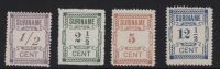 Frankeerzegels Ned.Suriname Nvph nr. 65-68a type II ongebruikt