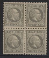 Frankeerzegels Ned.Indië NVPH nr. 10 in blok van 4 postfris