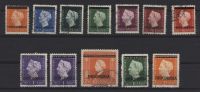 Frankeerzegels Indonesië NVPH nrs. 351-361 en 358A gestempeld