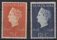 Frankeerzegels Ned.Suriname NVPH nrs. 274-275 postfris