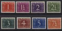 Frankeerzegels Ned.Suriname NVPH nrs. 249-256 postfris