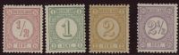 Frankeerzegels Nederland NVPH nrs. 30BI, 31F, 32F en 33C postfris met certifcaat Vleeming