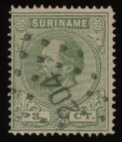 Frankeerzegels Ned.Suriname NVPH nr. 4 gestempeld