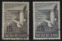 Luchtpost Nederland NVPH nrs. LP12-LP13 gestempeld