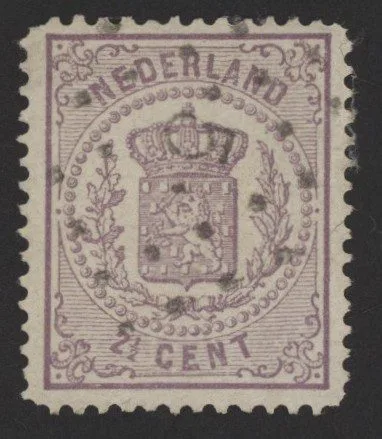 Frankeerzegel Nederland NVPH nr. 18D gestempeld met Vleeming attest
