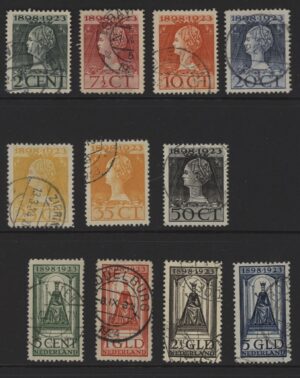 Frankeerserie Nederland NVPH nrs 121-131 gestempeld