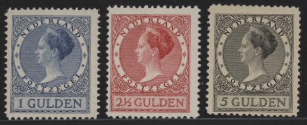 Frankeerserie Nederland NVPH nrs. 163A-165A postfris en ongebruikt