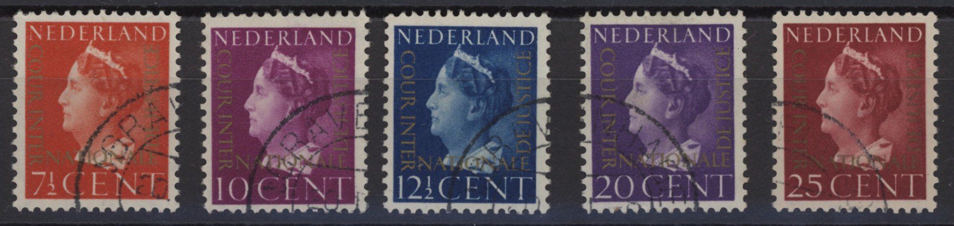 Dienstzegels Nederland NVPH nrs D20-D24 gestempeld