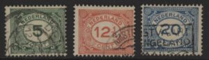 Frankeerzegels Nederland NVPH nrs.107-109 gestempeld