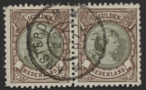 Frankeerzegel Nederland NVPH nr. 46C in paar gestempeld