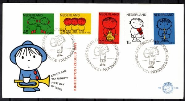 Luxe fdc Nederland NVPH nr. E100 blanco en met open klep
