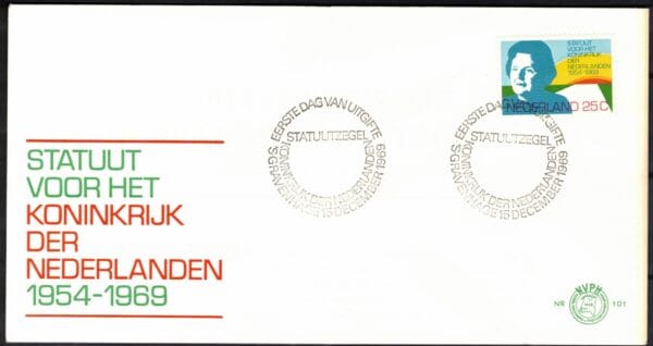 Luxe fdc Nederland Nvph nr.101.Blanco en met open klep