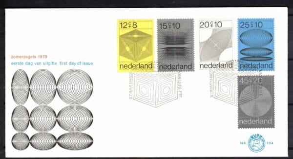 Luxe fdc Nederland Nvph nr.104.Blanco en met open klep