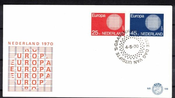 Luxe fdc Nederland NVPH nr. E106 blanco en met open klep
