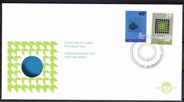 Luxe fdc Nederland NVPH nr. E107 blanco en met open klep