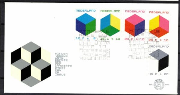 Luxe fdc Nederland Nvph nr.109.Blanco en met open klep