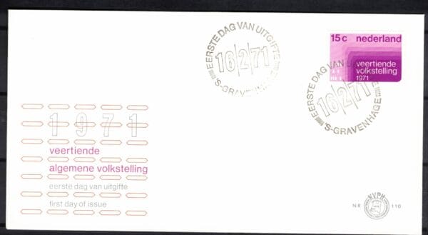 Luxe fdc Nederland NVPH nr. E110 blanco en met open klep