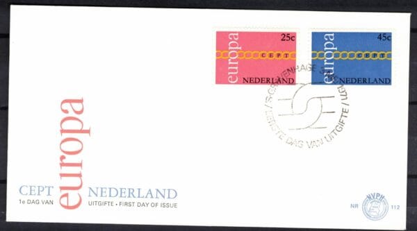 Luxe fdc Nederland NVPH nr. E112 blanco en met open klep