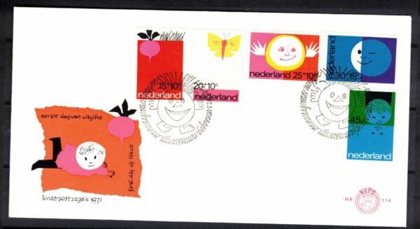 Luxe fdc Nederland Nvph nr. 114 blanco en met open klep