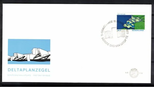 Luxe fdc Nederland NVPH nr. E115 blanco en met open klep