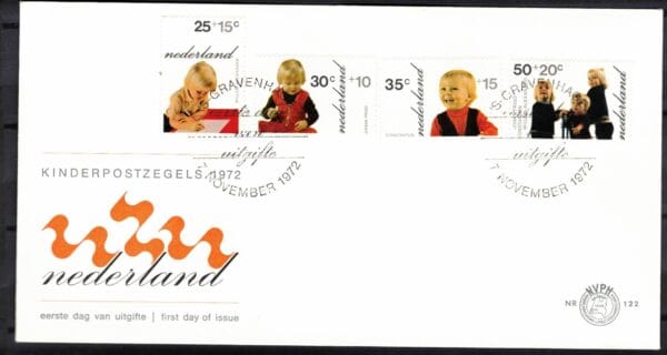Luxe fdc Nederland Nvph nr.122.Blanco en met open klep