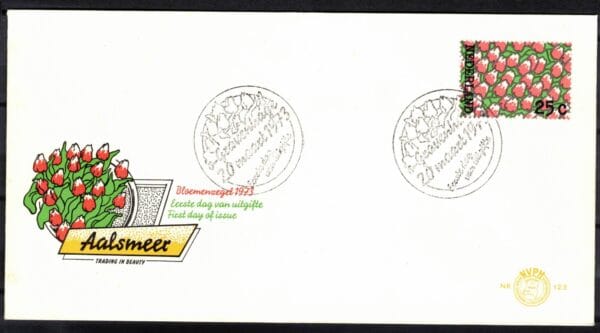 Luxe fdc Nederland Nvph nr.123.Blanco en met open klep