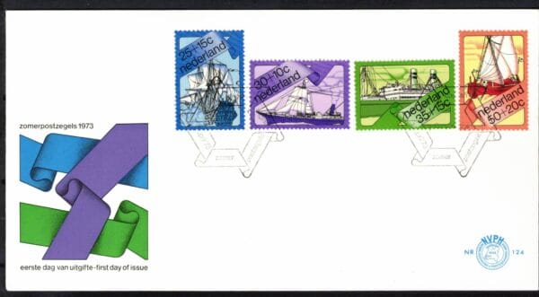 Luxe fdc Nederland NVPH nr. E124 blanco en met open klep