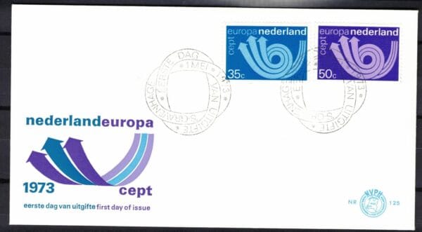 Luxe fdc Nederland Nvph nr.125.Blanco en met open klep