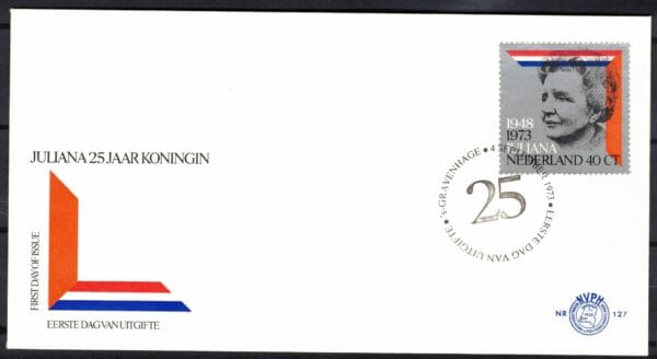 Luxe fdc Nederland Nvph nr.127.Blanco en met open klep